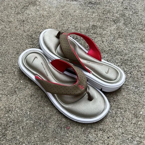 ? WMNS NIKE COMFORT THONG LIGHT PINK MAGENTA MEDIUM GREY WHITE FOOTBED - Picture 10 of 14